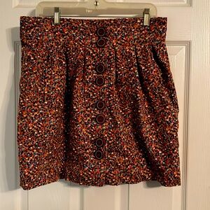 Colorful speckled soft skirt with pockets
